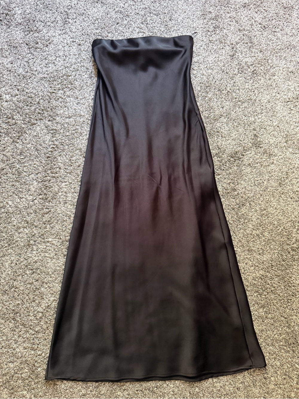 ZARA Black Satin Strapless Dress